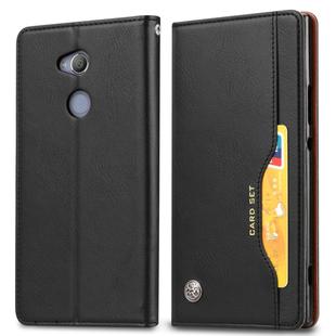 Knead Skin Texture Horizontal Flip Leather Case for Sony Xperia XA2, with Photo Frame & Holder & Card Slots & Wallet(Black)