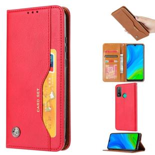 For Huawei P Smart 2020 Knead Skin Texture Horizontal Flip Leather Case with Photo Frame & Holder & Card Slots & Wallet(Red)