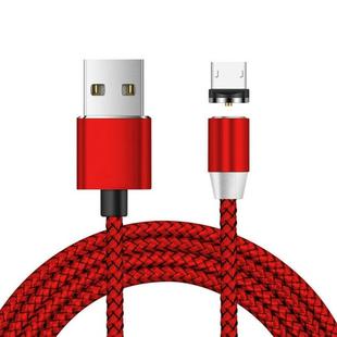 USB to Micro USB Magnetic Metal Connector Nylon Two-color Braided Magnetic Data Cable, Cable Length: 1m(Red)