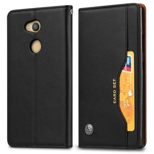 Knead Skin Texture Horizontal Flip Leather Case for Sony Xperia L2, with Photo Frame & Holder & Card Slots & Wallet(Black)