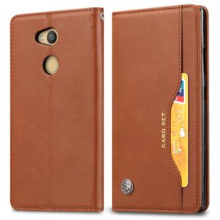 Knead Skin Texture Horizontal Flip Leather Case for Sony Xperia L2, with Photo Frame & Holder & Card Slots & Wallet(Brown)