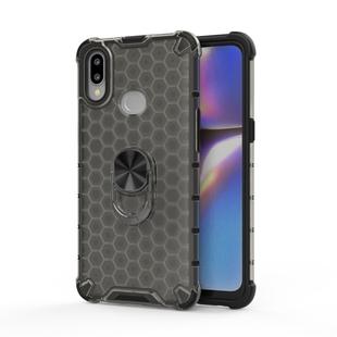 For Samsung Galaxy A10 Shockproof Honeycomb PC + TPU Ring Holder Protection Case(Grey)