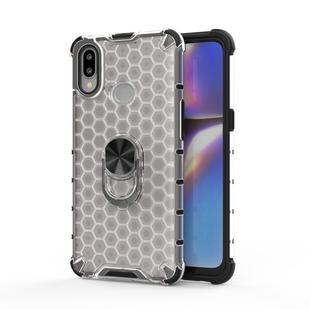 For Samsung Galaxy A10S Shockproof Honeycomb PC + TPU Ring Holder Protection Case(White)