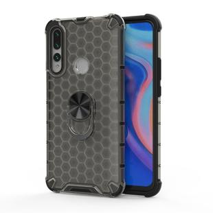 For Huawei Y9 Prime Shockproof Honeycomb PC + TPU Ring Holder Protection Case(Grey)