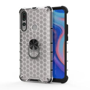For Huawei Y9 Prime Shockproof Honeycomb PC + TPU Ring Holder Protection Case(White)