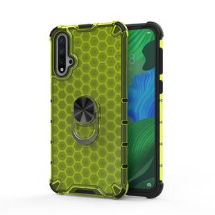 For Huawei NOVA 5T Pro Shockproof Honeycomb PC + TPU Ring Holder Protection Case(Green)