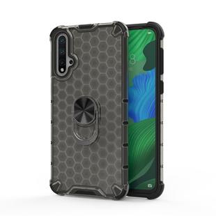 For Huawei Nova 5T Shockproof Honeycomb PC + TPU Ring Holder Protection Case(Grey)