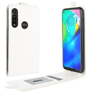 For Motorola Moto G Power R64 Texture Single Vertical Flip Leather Protective Case with Card Slots & Photo Frame(White)