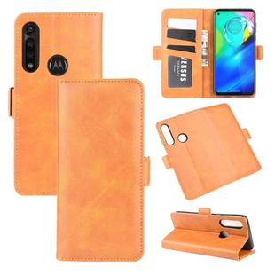 For Motorola Moto G Power Dual-side Magnetic Buckle Horizontal Flip Leather Case with Holder & Card Slots & Wallet(Yellow)