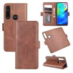 For Motorola Moto G Power Dual-side Magnetic Buckle Horizontal Flip Leather Case with Holder & Card Slots & Wallet(Brown)