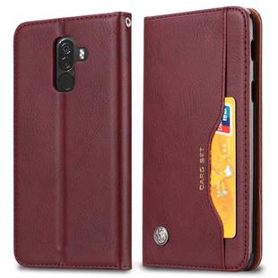 Knead Skin Texture Horizontal Flip Leather Case for Xiaomi Pocophone F1, with Photo Frame & Holder & Card Slots & Wallet(Wine Red)