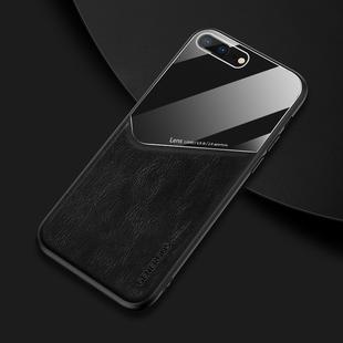 For iPhone 7 Plus/8 Plus All-inclusive Leather + Organic Glass Phone Case With Metal Iron Sheet(Black)