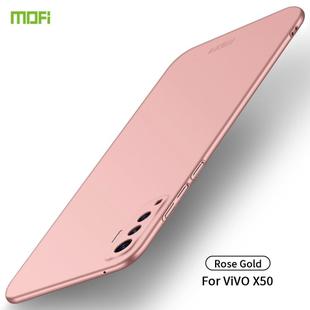 For Vivo X50 MOFI Frosted PC Ultra-thin Hard Case(Rose gold)