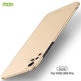 For Vivo X50 Pro MOFI Frosted PC Ultra-thin Hard Case(Gold)