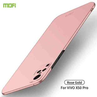 For Vivo X50 Pro MOFI Frosted PC Ultra-thin Hard Case(Rose gold)