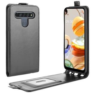 For LG K61 R64 Texture Single Vertical Flip Leather Protective Case with Card Slots & Photo Frame(Black)