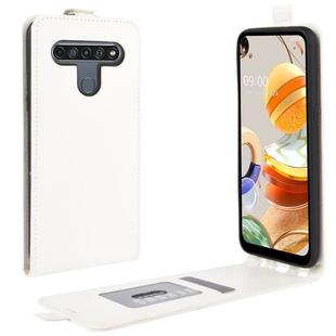 For LG K61 R64 Texture Single Vertical Flip Leather Protective Case with Card Slots & Photo Frame(White)