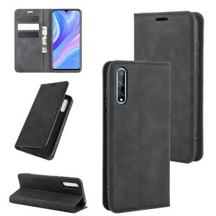 For Huawei Y8p/Enjoy 10s  Retro-skin Business Magnetic Suction Leather Case with Holder & Card Slots & Wallet(Black)