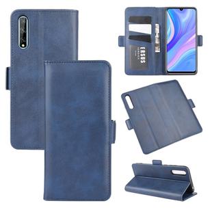 For Huawei Y8p/Enjoy 10s Dual-side Magnetic Buckle Horizontal Flip Leather Case with Holder & Card Slots & Wallet(Dark Blue)