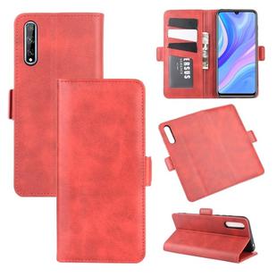 For Huawei Y8p/Enjoy 10s Dual-side Magnetic Buckle Horizontal Flip Leather Case with Holder & Card Slots & Wallet(Red)