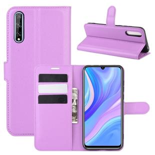 For Huawei Y8p/Enjoy 10s Litchi Texture Horizontal Flip Protective Case with Holder & Card Slots & Wallet(Purple)