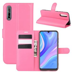 For Huawei Y8p/Enjoy 10s Litchi Texture Horizontal Flip Protective Case with Holder & Card Slots & Wallet(Rose red)