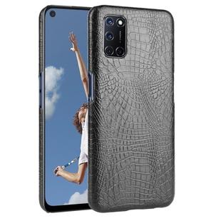 For Oppo A92/A52/A72 Shockproof Crocodile Texture PC + PU Case(Black)