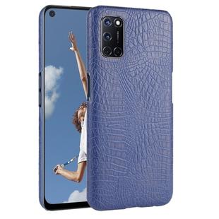 For Oppo A92/A52/A72 Shockproof Crocodile Texture PC + PU Case(Blue)