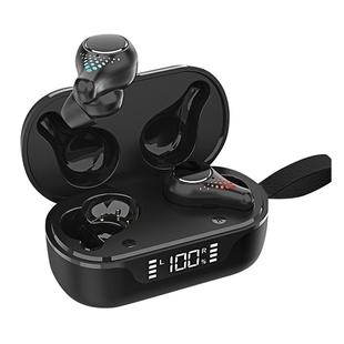 T8 Hifi Wireless Bluetooth 5.0 Earphone Waterproof Sports Gaming Earphone Noise Earbuds with LED Display(Black)
