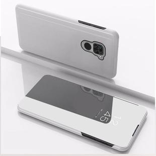 For Xiaomi Redmi 10X 4G Plated Mirror Horizontal Flip Leather Case with Holder(Silver)