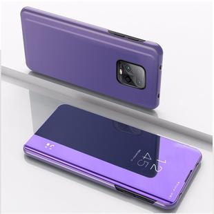 For Xiaomi Redmi 10X Pro 5G  Plated Mirror Horizontal Flip Leather Case with Holder(Purple Blue)
