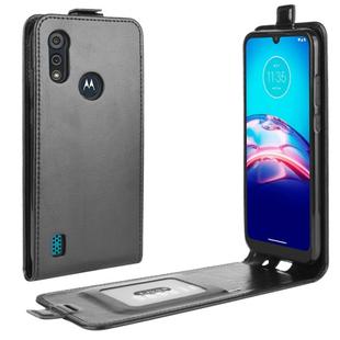 For Motorola Moto E6s 2020 R64 Texture Single Vertical Flip Leather Protective Case with Card Slots & Photo Frame(Black)