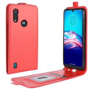 For Motorola Moto E6s 2020 R64 Texture Single Vertical Flip Leather Protective Case with Card Slots & Photo Frame(Red)
