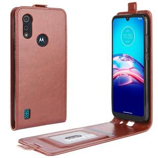 For Motorola Moto E6s 2020 R64 Texture Single Vertical Flip Leather Protective Case with Card Slots & Photo Frame(Brown)