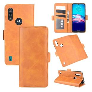 For Motorola Moto E6s (2020) Dual-side Magnetic Buckle Horizontal Flip Leather Case with Holder & Card Slots & Wallet(Yellow)