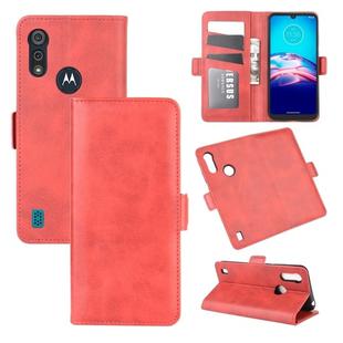 For Motorola Moto E6s (2020) Dual-side Magnetic Buckle Horizontal Flip Leather Case with Holder & Card Slots & Wallet(Red)