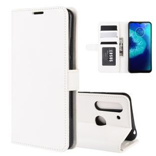 For Motorola Moto G8 Power Lite R64 Texture Single Horizontal Flip Protective Case with Holder & Card Slots & Wallet& Photo Frame(White)