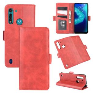 For Motorola Moto G8 Power Lite Dual-side Magnetic Buckle Horizontal Flip Leather Case with Holder & Card Slots & Wallet(Red)