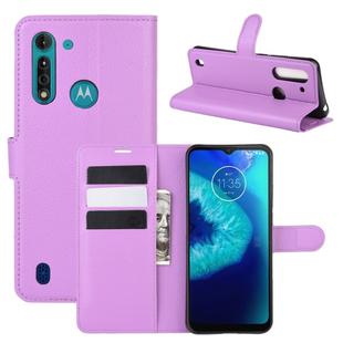 For Motorola Moto G8 Power Lite Litchi Texture Horizontal Flip Protective Case with Holder & Card Slots & Wallet(Purple)