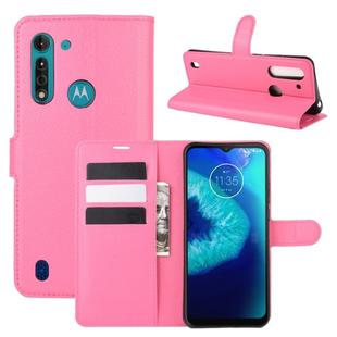 For Motorola Moto G8 Power Lite Litchi Texture Horizontal Flip Protective Case with Holder & Card Slots & Wallet(Rose red)