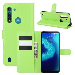 For Motorola Moto G8 Power Lite Litchi Texture Horizontal Flip Protective Case with Holder & Card Slots & Wallet(Green)