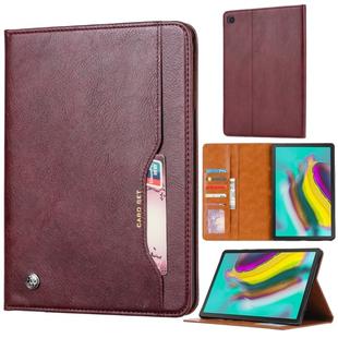 For Samsung Galaxy Tab A 8.4 2020 T307U Knead Skin Texture Horizontal Flip Leather Case with Photo Frame & Holder & Card Slots & Wallet(Wine Red)
