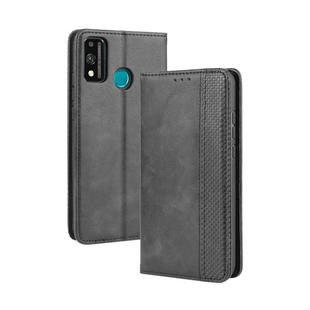 For Huawei Honor 9X Lite Magnetic Buckle Retro Crazy Horse Texture Horizontal Flip Leather Case  , with Holder & Card Slots & Photo Frame(Black)