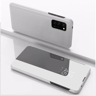 For OPPO A52/A72/A92 Plated Mirror Horizontal Flip Leather Case with Holder(Silver)