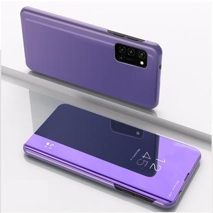 For OPPO A52/A72/A92 Plated Mirror Horizontal Flip Leather Case with Holder(Purple Blue)