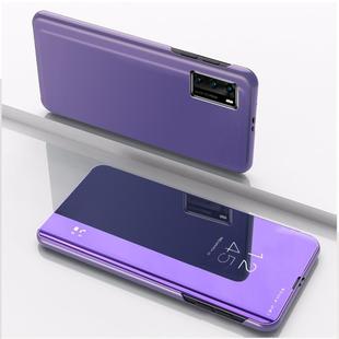 For OPPO Reno 4 Pro Plated Mirror Horizontal Flip Leather Case with Holder(Purple Blue)