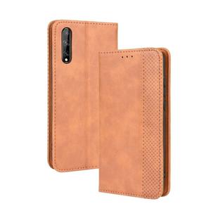 For Huawei P Smart S/Y8p/Enjoy 10S Magnetic Buckle Retro Crazy Horse Texture Horizontal Flip Leather Case  , with Holder & Card Slots & Photo Frame(Brown)