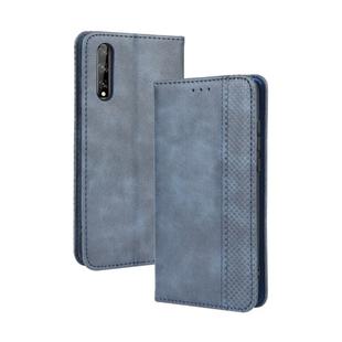 For Huawei P Smart S/Y8p/Enjoy 10S Magnetic Buckle Retro Crazy Horse Texture Horizontal Flip Leather Case  , with Holder & Card Slots & Photo Frame(Blue)