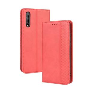 For Huawei P Smart S/Y8p/Enjoy 10S Magnetic Buckle Retro Crazy Horse Texture Horizontal Flip Leather Case  , with Holder & Card Slots & Photo Frame(Red)