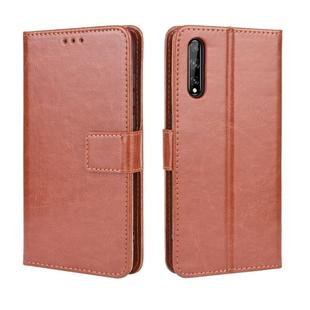 For Huawei P Smart S/Y8p/Enjoy 10S Retro Crazy Horse Texture Horizontal Flip Leather Case , with Holder & Card Slots & Photo Frame(Brown)
